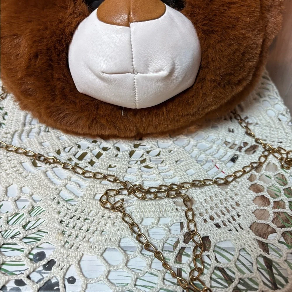 Brown Teddy Bear Plush Bag Purse Crossbody